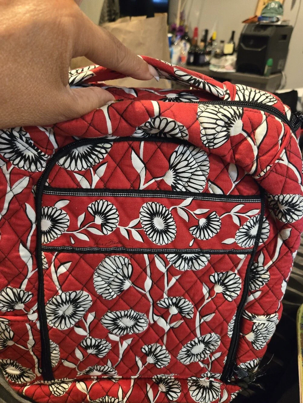 Vera Bradley Red Floral Quilted Backpack